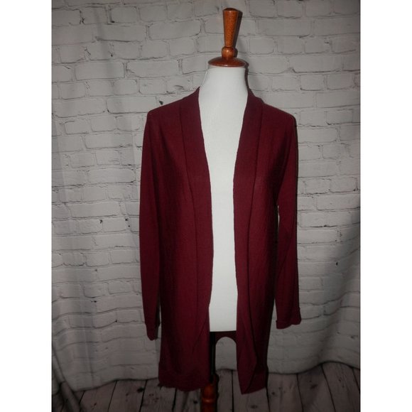 Eileen Fisher Cardigan Sweater Medium Burgundy